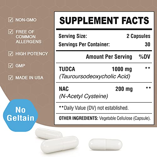 Zingicin TUDCA with NAC Supplement 1200mg - 60 Capsules, 1 Pack — view 6