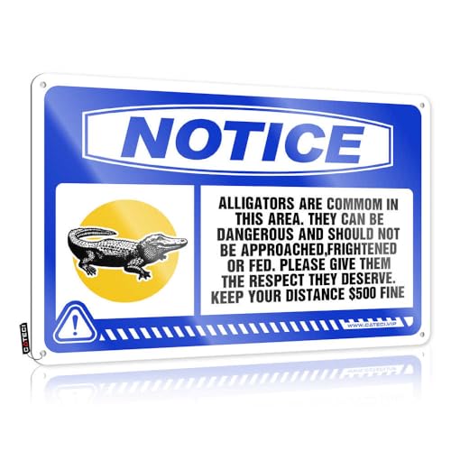 Metal Signs For Man Cave Notice Alligators Are Common In