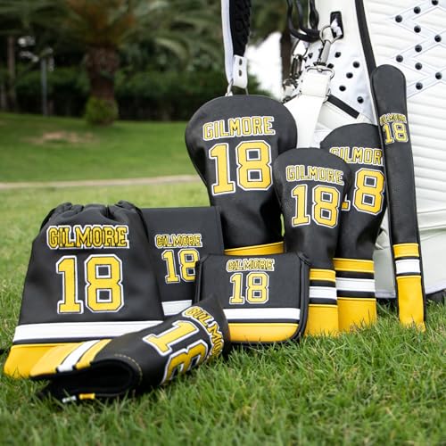 Golf Headcovers Golf Club Head Covers Advanced Embroidery Number 18 Premium Leather Driver Fairway(FW) Wood Hybrid(UT) with Number Tags, Golf Blade Mallet Putter Cover - Image 4