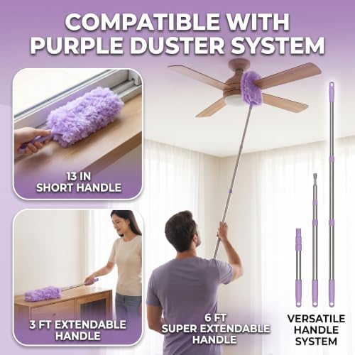 Image of 360 Heavy Duty Duster Refills Compatible with Swiffer 30 Count Purple