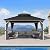 PURPLE LEAF 12' X 14' Hardtop Gazebo Outdoor Metal Double Roof Grill Gazebo White Aluminum Frame Pavilion with Curtain and Netting for Patio, Garden and Backyard, Grey