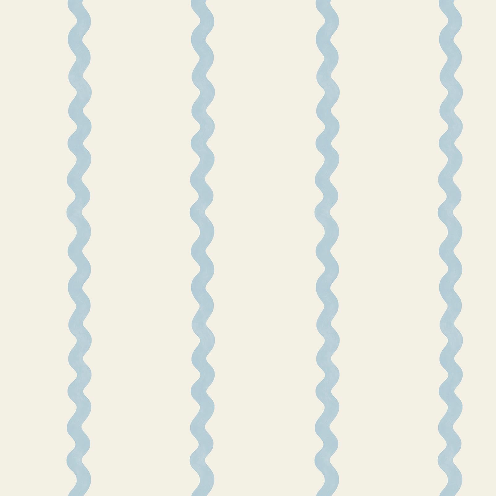World of Wallpaper Do the Wiggle Stripe, Blue/Cream (50477)