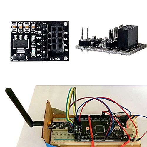 Lanko Lot de 2 modules émetteurs-récepteurs RF NRF24L01+PA+LNA avec antenne SMA 2,4 GHz 1100 m + module sans NRF24L01 pour