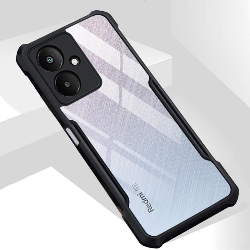 MOBIKTC for Xiaomi Redmi 13C 5G / Poco M6 5G Shockproof Crystal Clear Back Cover Case | 360 Degree Protection | Protective Design | Transparent (Black Bumper) (B0CR1R358L) Amazon Price History, Amazon Price Tracker