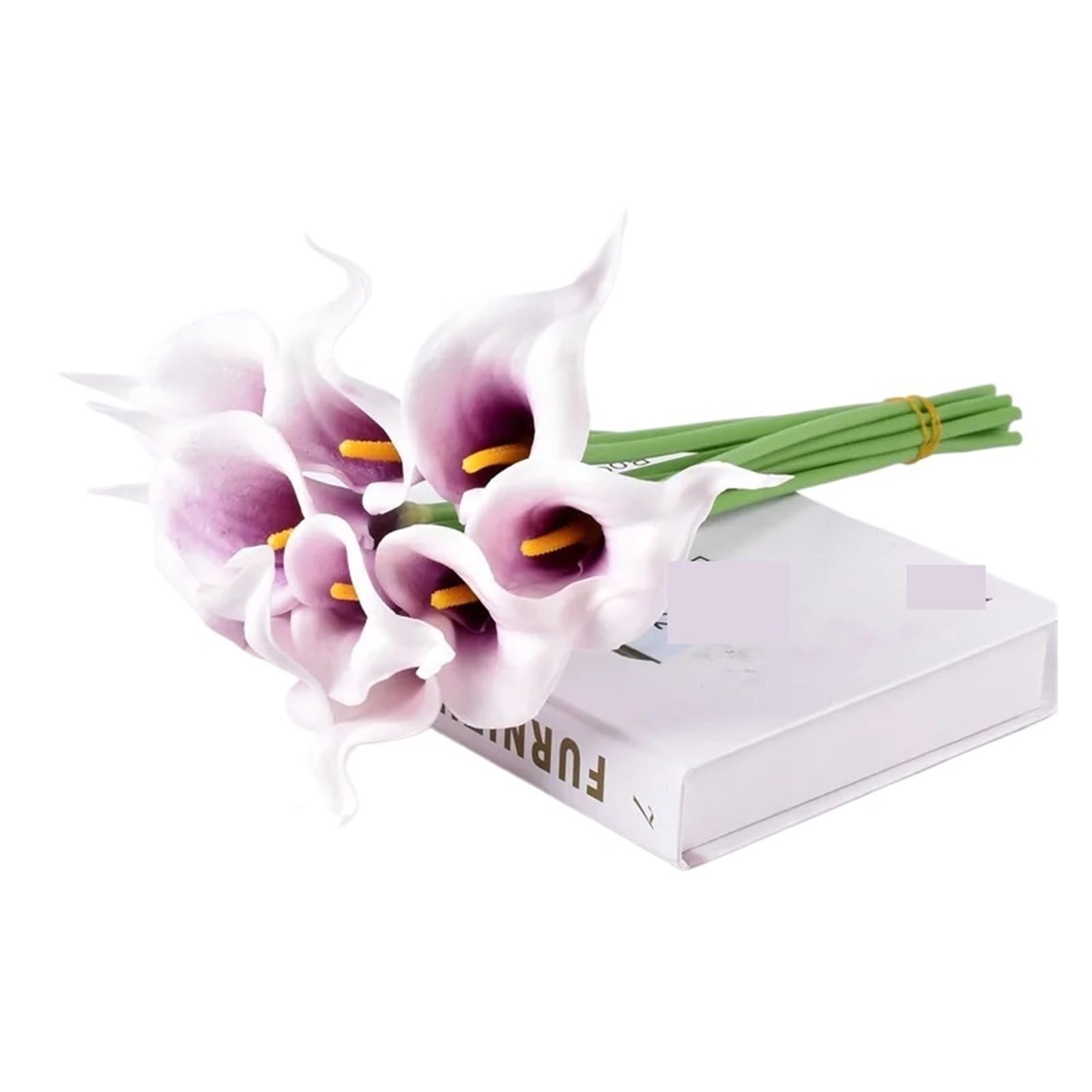 LuoAXINN Artificial Wedding Bouquet 20Pcs Calla Lily Artificial Flowers Bouquet for Wedding Bridal Home Flower Decoration(Purple)