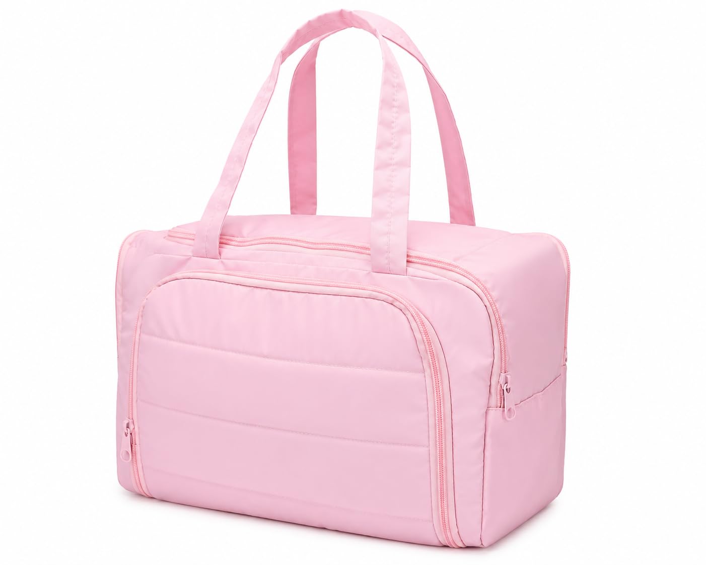 Multi Functional Toiletry Travel Bag for Women, Portable Makeup Bag, Large Capacity Bag for Women, Puffy Makeup Organizer with Handle, Multi-Compartment, Cosmetic Kit Storage Organiser (Deep Pink)-image-20