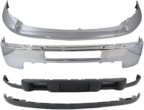 Bumper Chrome Steel Kit for Chevy for Silverado 2500HD/3500HD Lt/Ltz/Wt 11-14 without Fog Front Black-Primary 615343342368 25832522 901-29206 GM1095195