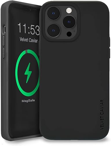 Velvet Caviar Funda compatible con iPhone 14 Pro Max MagSafe de silicona rosa, forro de microfibra protector  probada en caídas de 6 pies bonitas