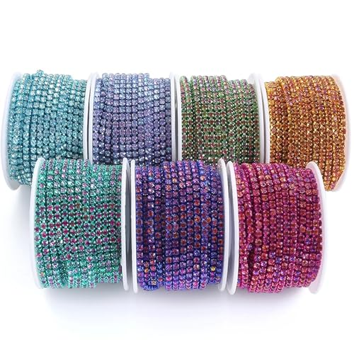 Chaîne strass cristal souple de 9m à coudre pour garniture de robe de soirée