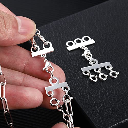 Alexcraft 21345621475 Necklace Separator For Layering Necklace Layering Clasps Silver Necklace Connectors thumb #1
