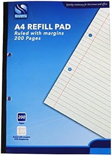 A4 Refill Pad - 200 Pages - Ruled with Margins - 2 Hole Punched