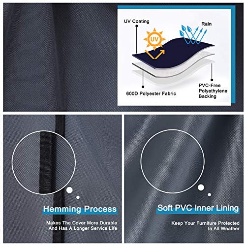 Abccanopy Outdoor Rectangular Patio Furniture Covers 600D Oxford Heavy Duty Table Cover Waterproof Windproof Anti-Uv Dust Proof Protective Covers Dining Table & Chair Set Cover 90X64X28 Inches #TOP4