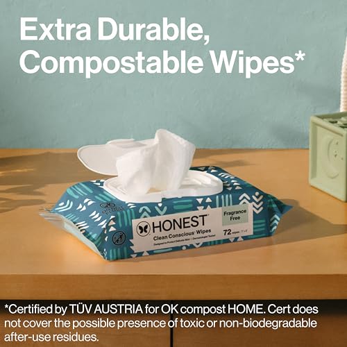 The Honest Company Hypoallergenic Multi-Use Baby Wipes for Sensitive Skin, Balance Blues, 576 Count