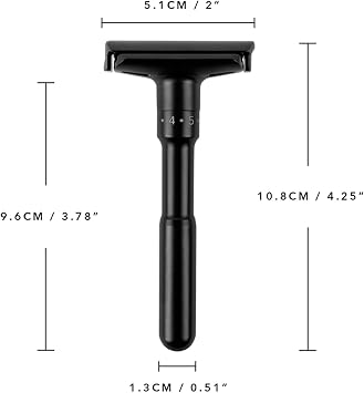 Valkyrie Metal Ayarlanabilir Manuel Geleneksel Tıraş Aleti Makinası 5 Jilet 6 Kademe Siyah