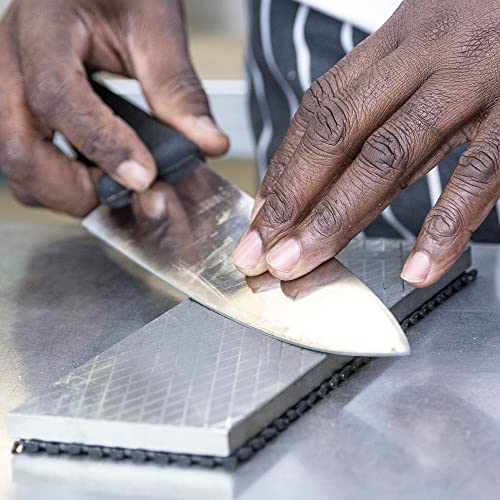 Trend Diamond Sharpening Stone Kit, 8 X 3 Inch Double Sided (300/1000 Grit) Bench Stone With Pouch, Cleaning Block & Non-Slip Mat, Dws/Cp8/Fc, Silver #TOP6