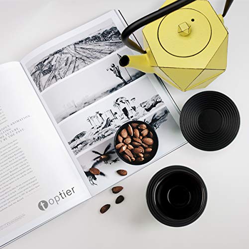 Tea Kettle, TOPTIER Japanese Cast Iron Teapot with Stainless Steel Infuser, Cast Iron Tea Kettle Stovetop Safe, Diamond Design Teapot Coated with Enameled Interior for 40 oz (1200 ml), Yellow - Thumbnail 7