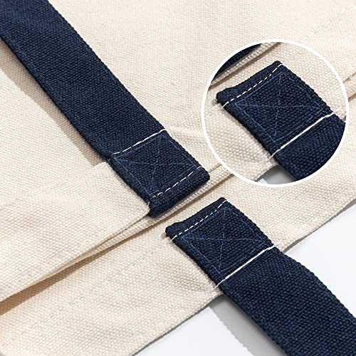 Azuca Heavy Duty 12 Oz Canvas Tote Bags Diy For Crafting And Decorating Reusable Grocery Washable Bag Shopping Bag 17X14X4 Inch - 6 Pack (Dark Blue) #TOP3