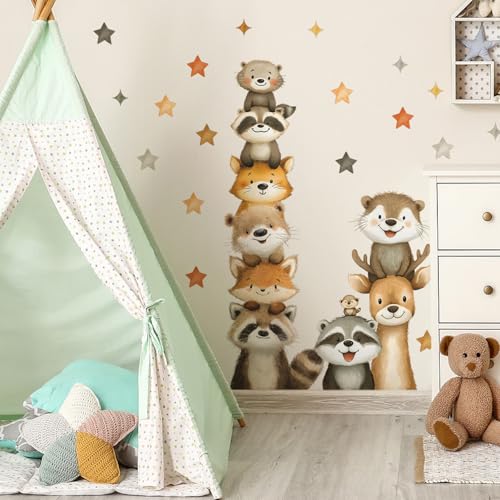 Vinilos decorativos infantiles de animales de acuarela removibles miniatura 4