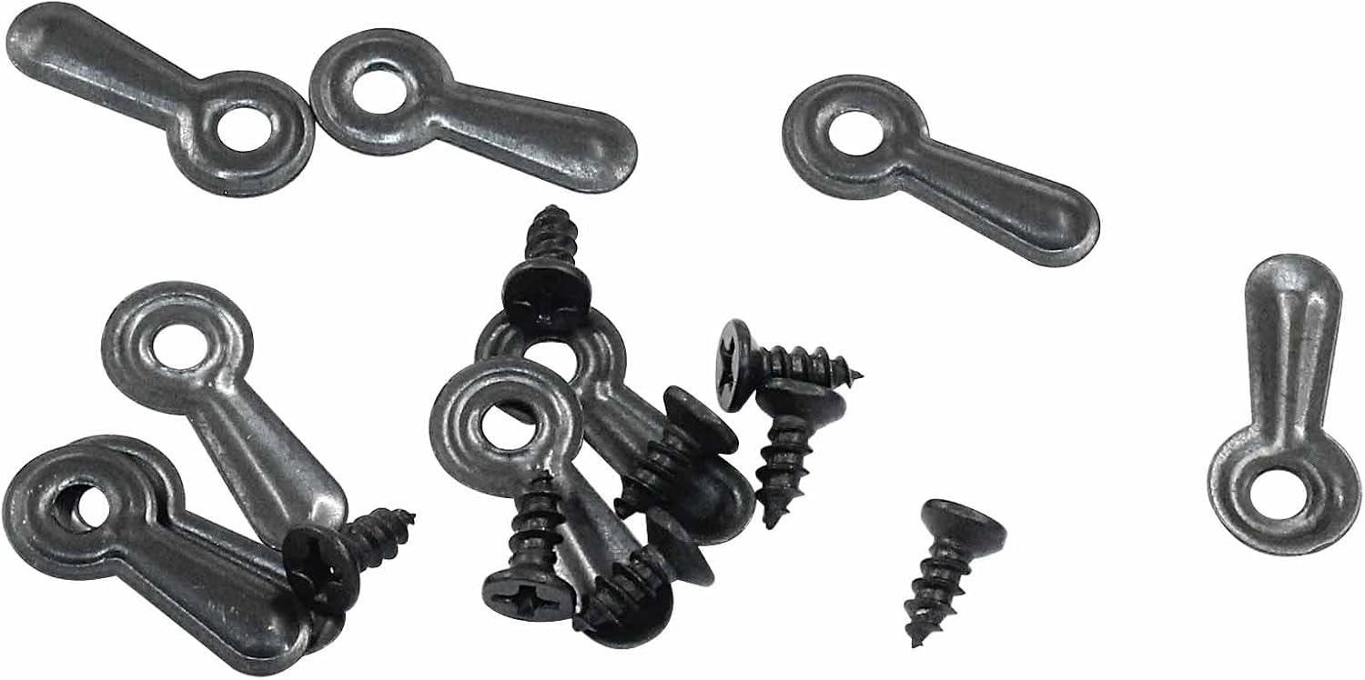 Hordion 120pcs Picture Frame Turn Button Fasteners, Picture Frame Clips Photo Frames Hardware Backing Clips with Screws for Hanging Pictures Drawing Photos, Black