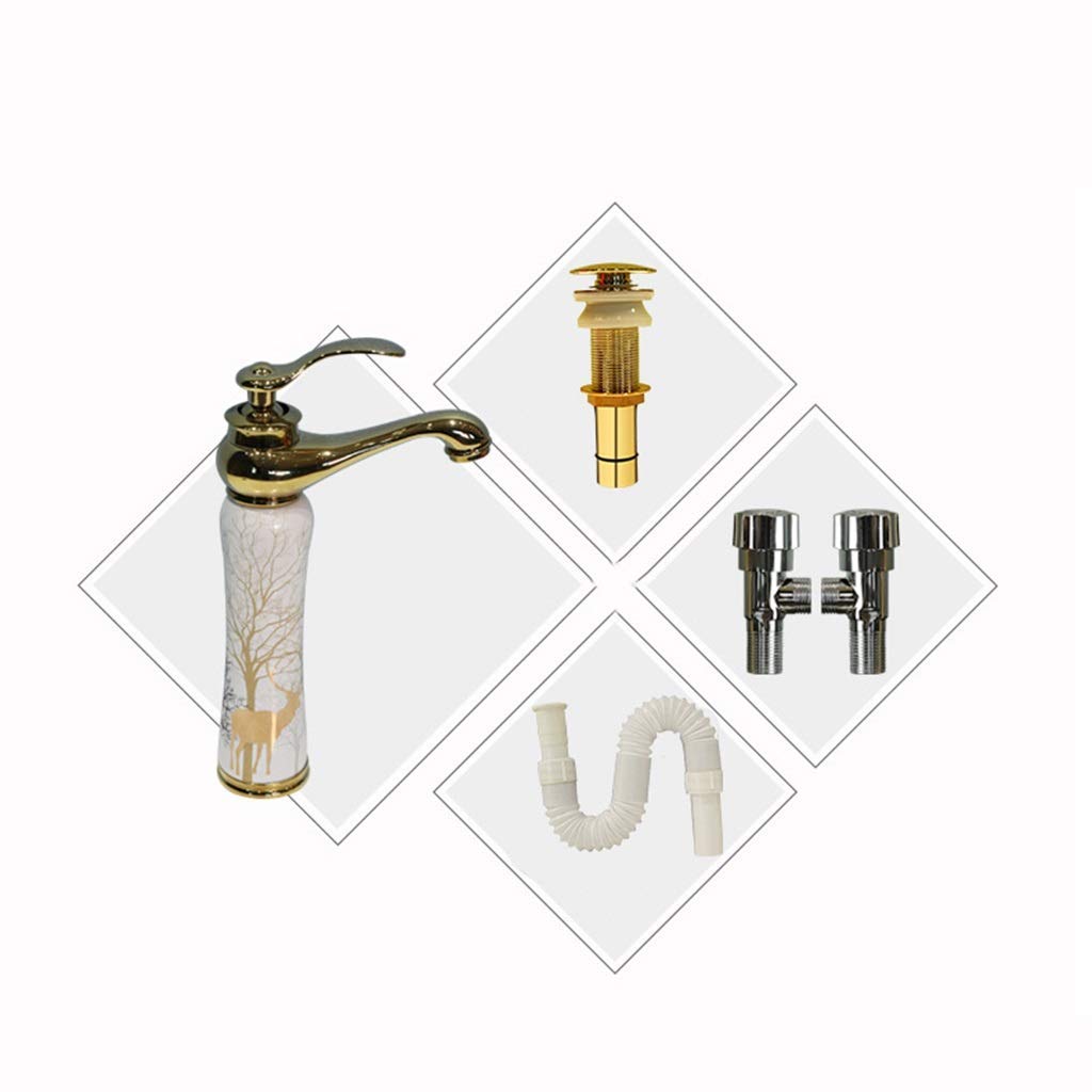 Évier de style européen MU lavabo en céramique bleu pour un intérieur chaleureux