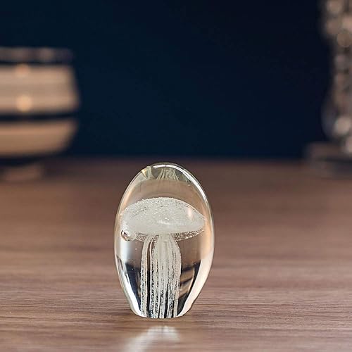 Miniatura 5 de na - Adorno de pisapapapapeles de medusas de cristal de color sólido colorido en 3D regalo de amigos arte y manualidades coleccionables color  C