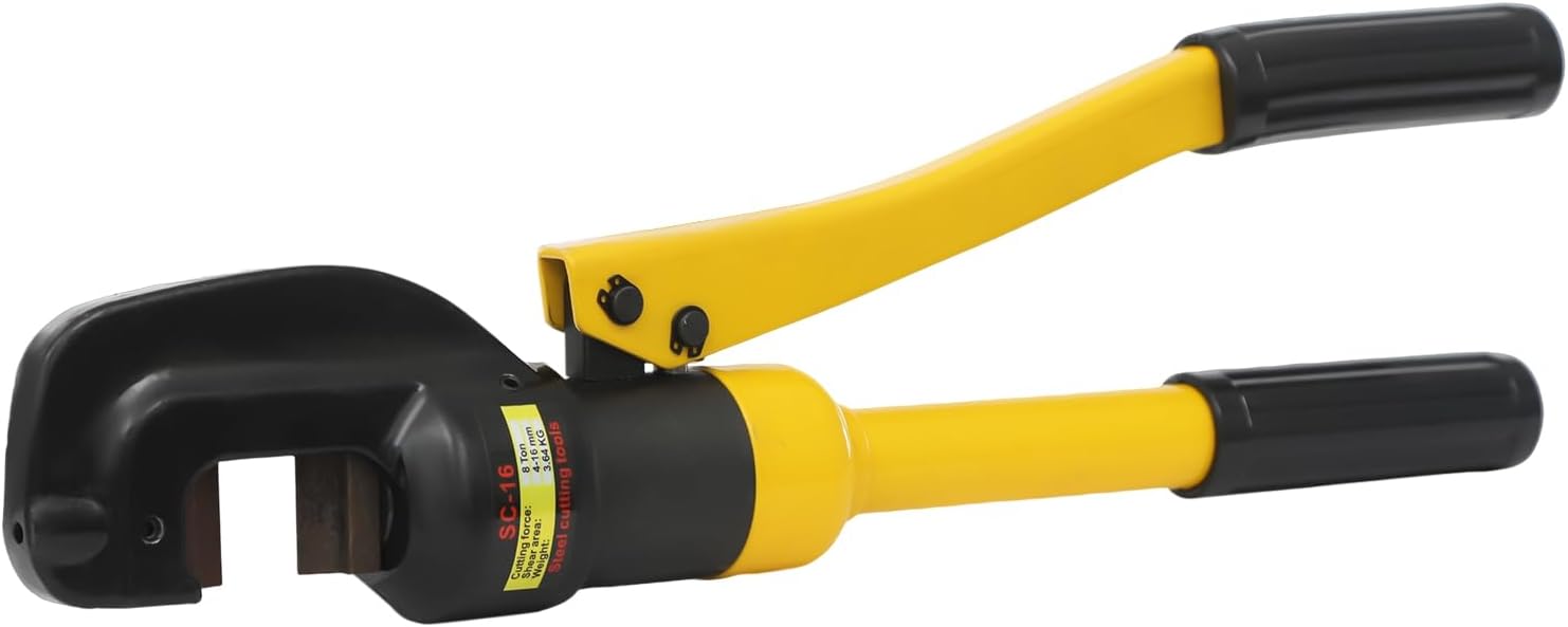 8T Hydraulic Rebar Cutter 4-16mm Handheld Bolt Cutters Steel Lock Cutter Heavy Duty Chain Bolt Chain Cutting tool with Box