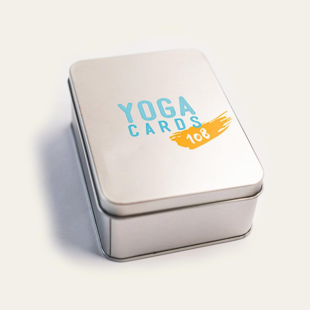 Lettere Yoga 108 Asanas – Yoga Cards bilingue (spagnolo/inglese), Livelli da principiante a avanzato, con guida terapeutica e scatola metallica