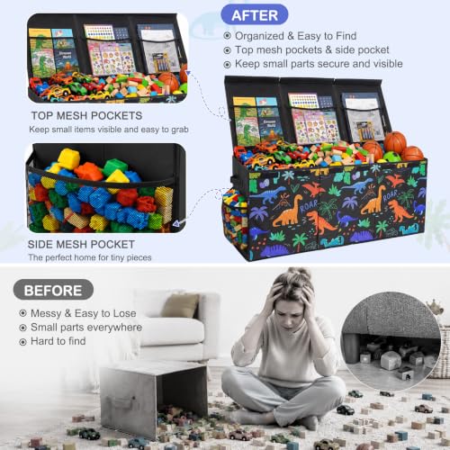 Image of Toy Box with Adjustable Divider Large Toy Chest Storage for Nursery Kidroom