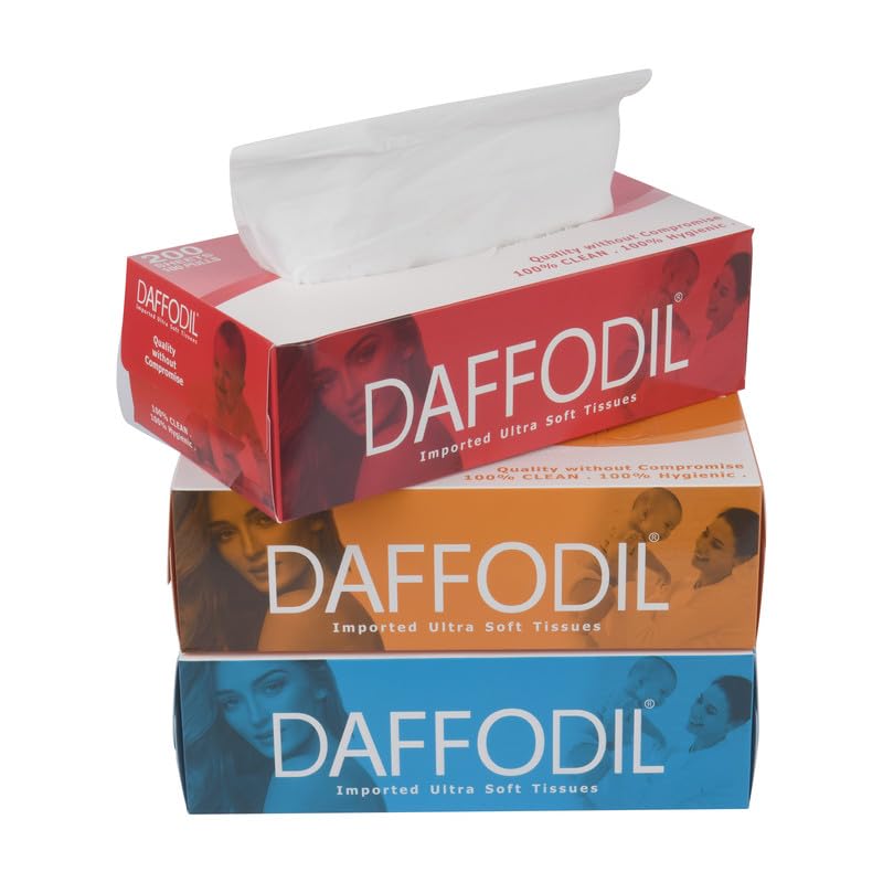 2Ply Facial Tissue Carton –Pack of 3 Boxes (100 Pulls/Box,200 Sheets) Soft and Durable Tissue Papers, Convenient for Home, Car or office Use.