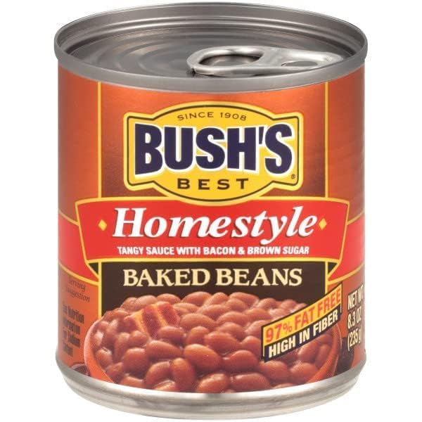 Image of Bush's Best Baked Beans, Homestyle Seasoned Beans in Savory Sauce for BBQ, Cookouts, Side Dishes and Easy Meals, 8.3 Ounce (Pack of 18)