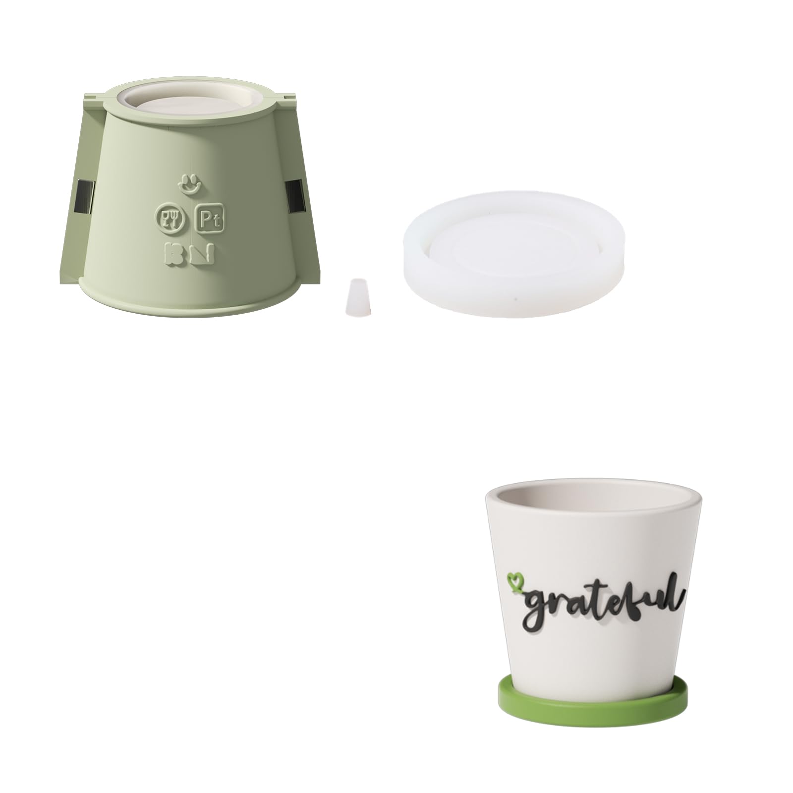 Moule en silicone Jesmonite BOOWAN NICOLE pour pot de fleurs en béton