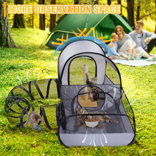image for TailTastic Portable Cat Playpen with Surround Tunnel, 2-Linked-Enclose