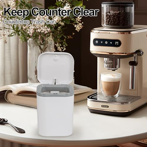 Caneca de basura mini escritorio plástico con tapa 2 L miniatura 4