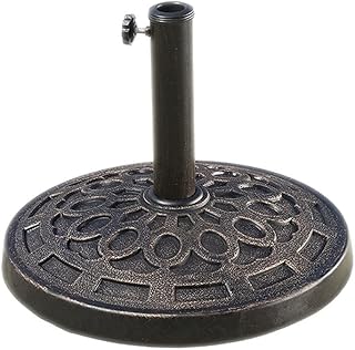 QWZ Base Ombrello del Patio Base per ombrelloni Anticato Rotondo Resistente per Esterno, Prato Inglese, Giardino Supporto per ombrellone (Color : Black, Dimensione : 8kg)