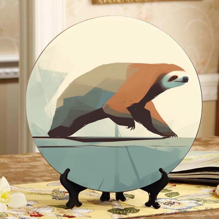 Sea Turtle 10-inch Ceramic Plate for Wall Display or Tabletop, with Stand & Hook DP-869429751