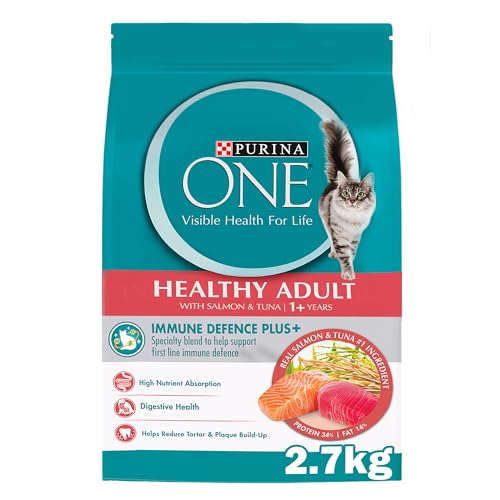 Purina One Healthy Adult with Salmon & Tuna 1+ Year Dry Cat Food (2.7kg)