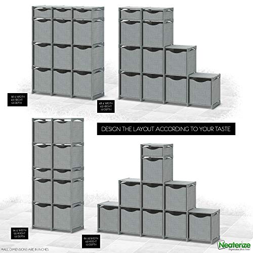 12 Cube Organizer | Set Of Storage Cubes Included | Diy Closet Organizer Bins | Cube Organizers And Storage Shelves Unit | Closet Organizer For Bedroom, Playroom, Livingroom, Office, Dorm (Grey) #TOP7