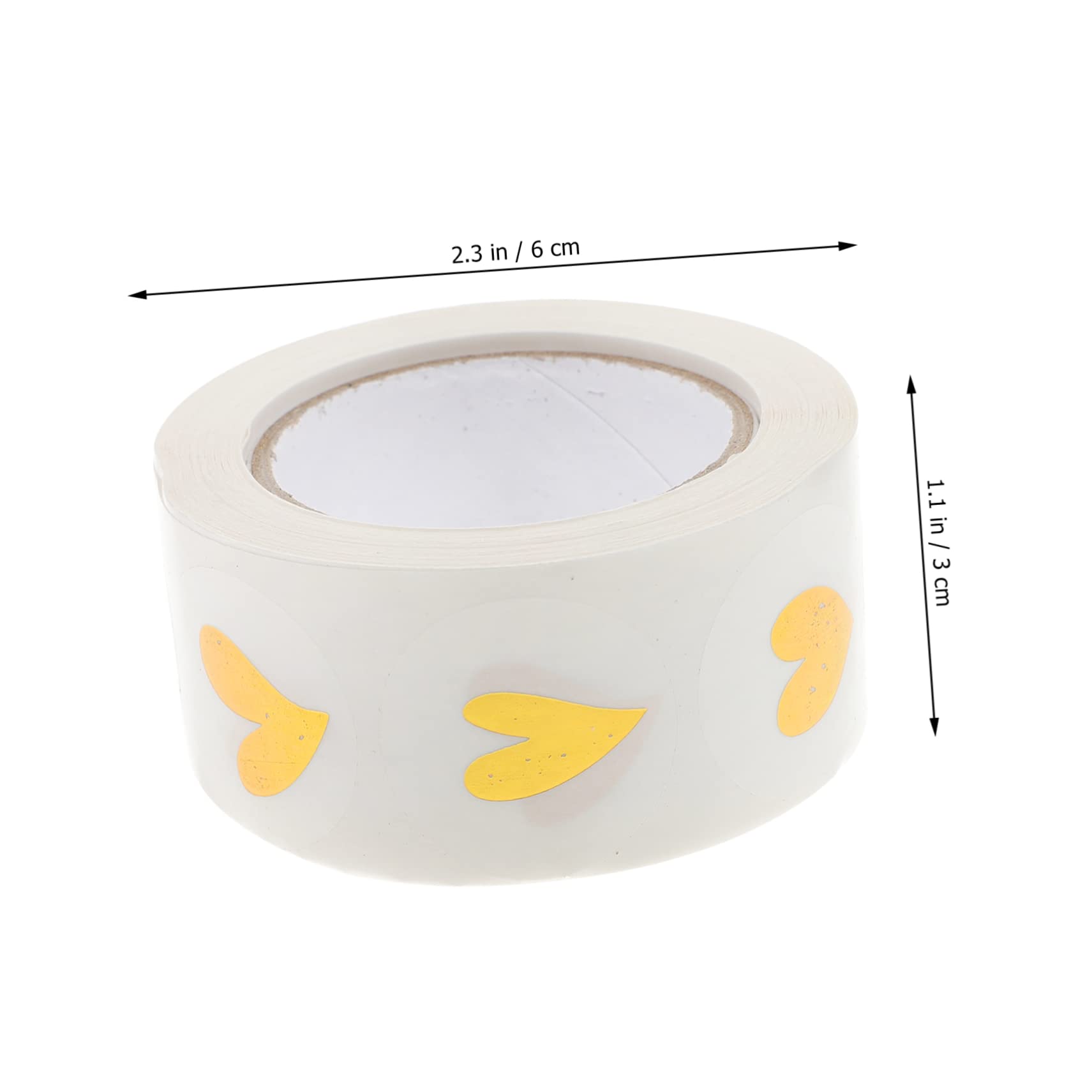 DOITOOL 5000 Stück Herz Aufkleber Transparent Selbstklebend Goldene Etiketten für Hochzeit Geschenkverpackung Valentinstag Geburtstag Umschläge Deko