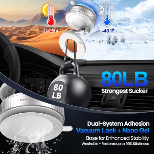 Image of Jikasho Magnetic Phone Holder for Car, Suction Cup Phone Mount for Magsafe | 360 Adjustable Vacuum Car Phone Mount, Hands-Free Phone Holders for Your Car for iPhone 17 Pro Max 16 15 14 13 12 Air Plus