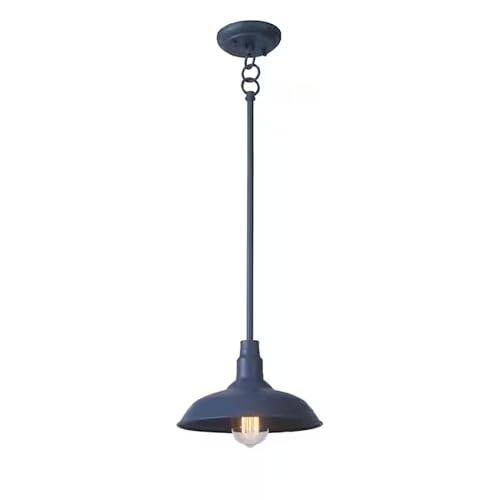 Indoor/Outdoor Mini Pendant Light, 10"" Vintage Farmhouse Decor Adjustable for