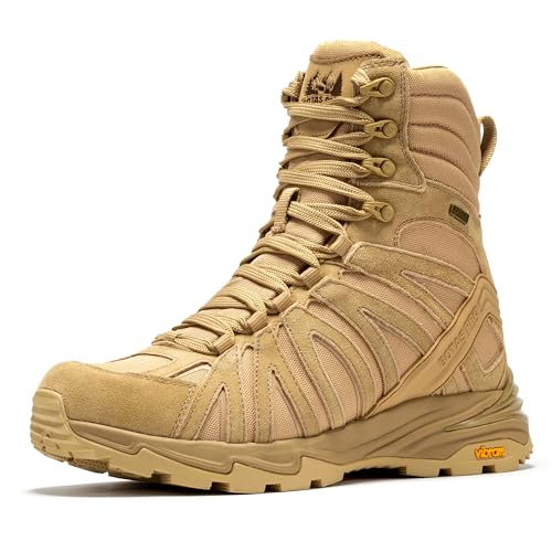 Image of Waterproof Tactical Boots Men, Breathable Outdoor Lightweight Military Hiking Work Boots for men