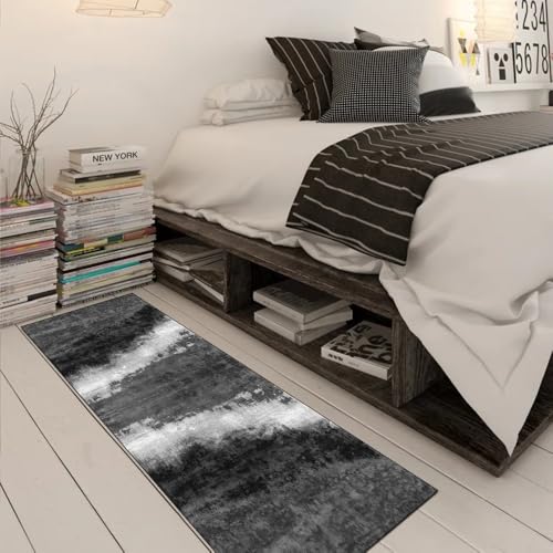 Alfombra de pasillo larga moderna negra para decorar entradas y cocinas activas 3