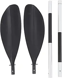 Remo de caiaque de 2 pacotes, remos de barco de 213cm com haste de liga pp fibra de vidro canoa para barco de borracha de caiaque inflável