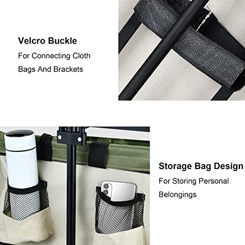 WHYUNM26 Zusammenklappbarer, Zusammenklappbarer Outdoor-Hilfswagen Camping-Picknickwagen mit Verstellbarem Griff und Großem Stauvolumen 4-Rad-Faltbarer Trolley – Bild 6