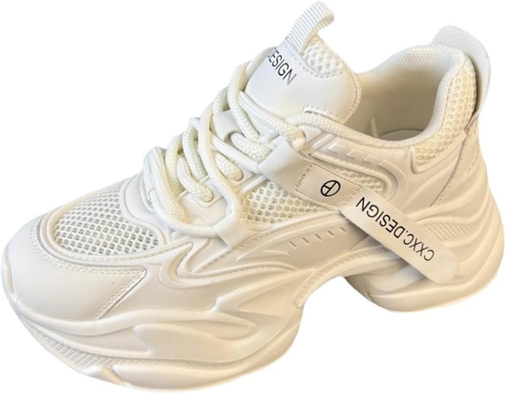 [TQAZQA] 厚底 スニーカー レディース インヒール シークレットシューズ カジュアル シューズ レースアップ ハイヒール 黒