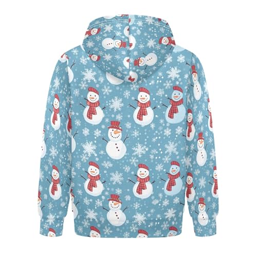 Kids Hoodies Sweaters Christmas Xmas Snowman Hooded Sweatshirts with Big Pockets for Boys Girls B04000782