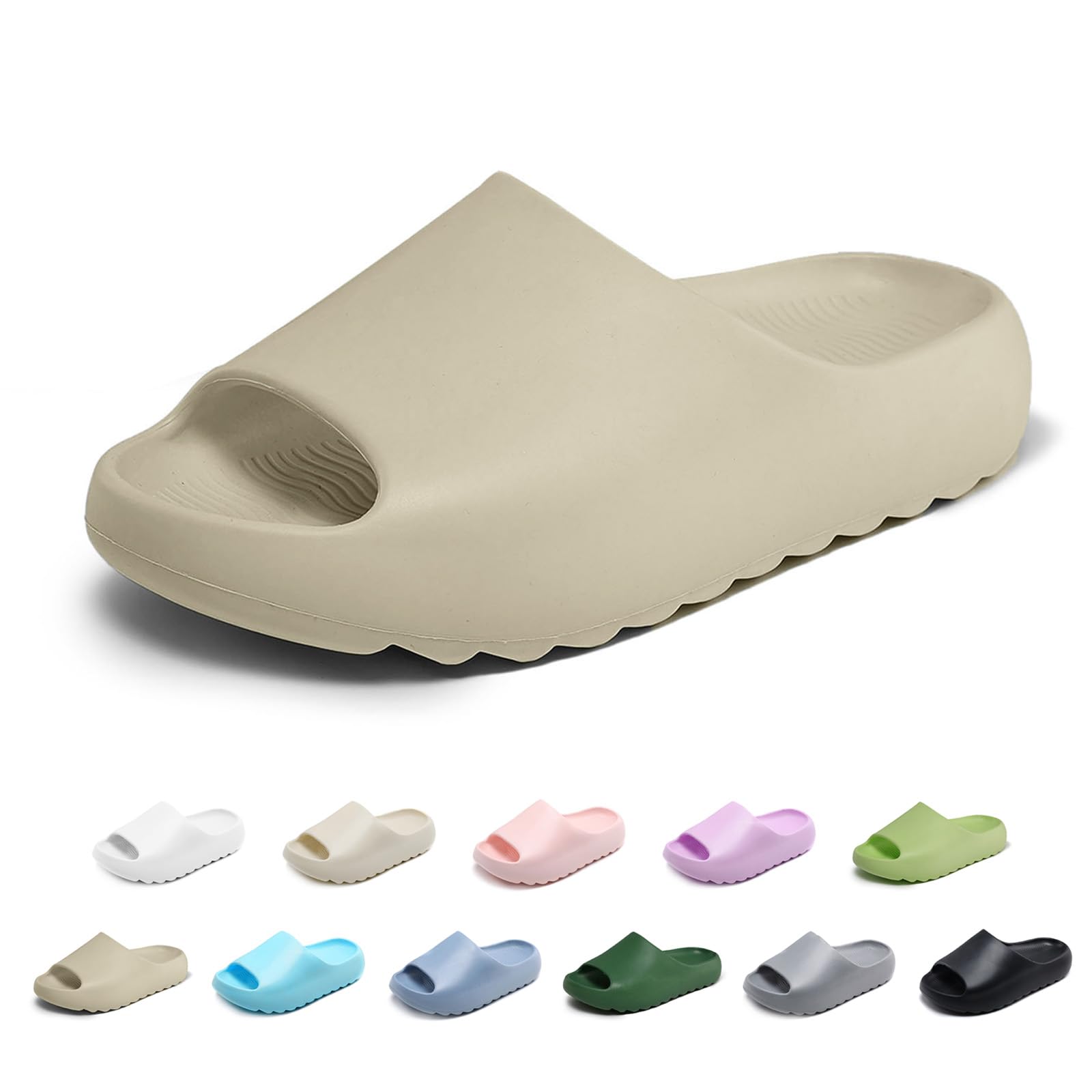 xinlanlin Kids Cloud Slides Slippers For Girls Boys,Pillow House Slippers Non-Slip Super Soft Quick Drying Shower Cushioned Slides Bathroom Thick Sole