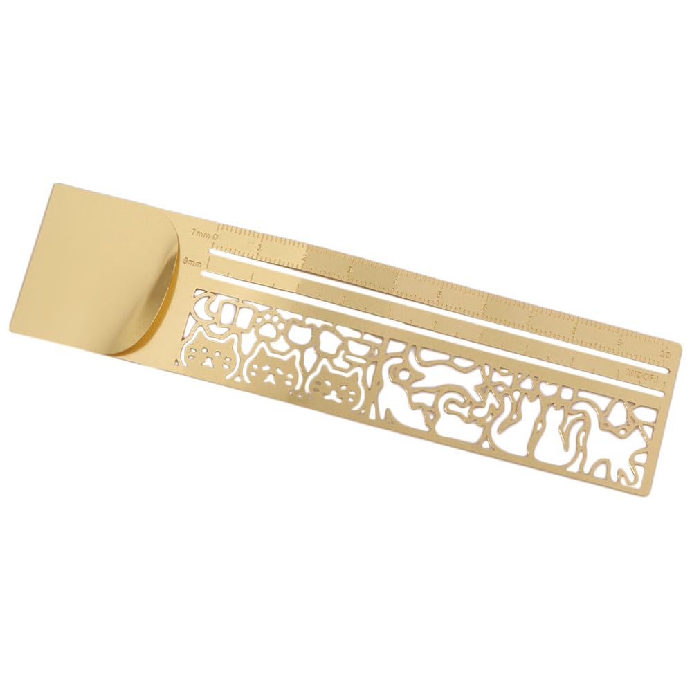 Cute Cat Pattern Double-Sided Bookmark Ruler, Multifunctional Hollow Cat Pattern Ruler Planning Ruler Stationery