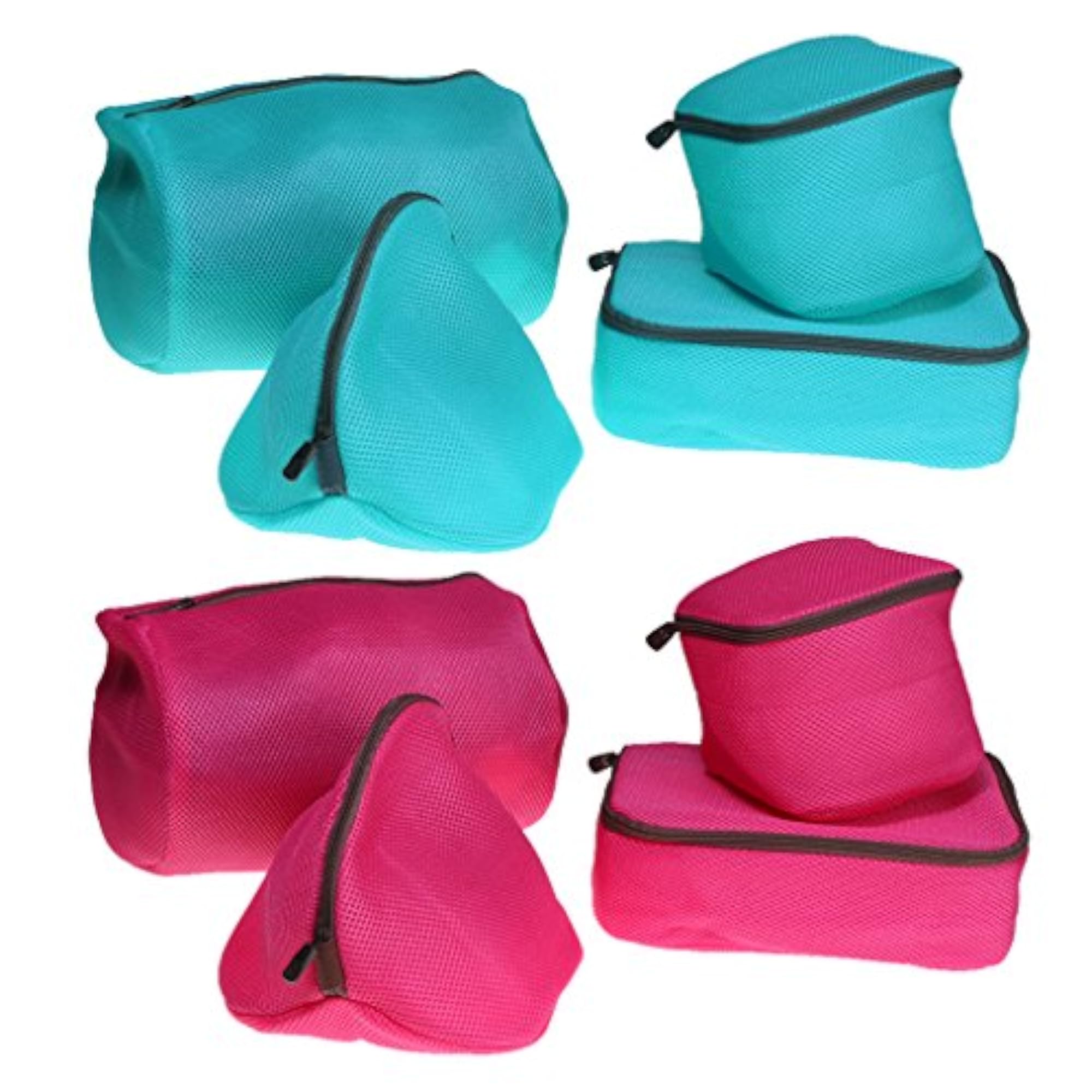4pcs Bra Lingerie Washing Machine Bag Set, Rose Red