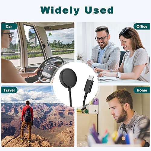 Image of Meliya Type-C Smartphone Charging Cable Intended for Google Pixel Watch 3 /Pixel Watch 2 Charger, Magnetic Charging Cable Cord Adapter 3.3ft /100cm (Black)